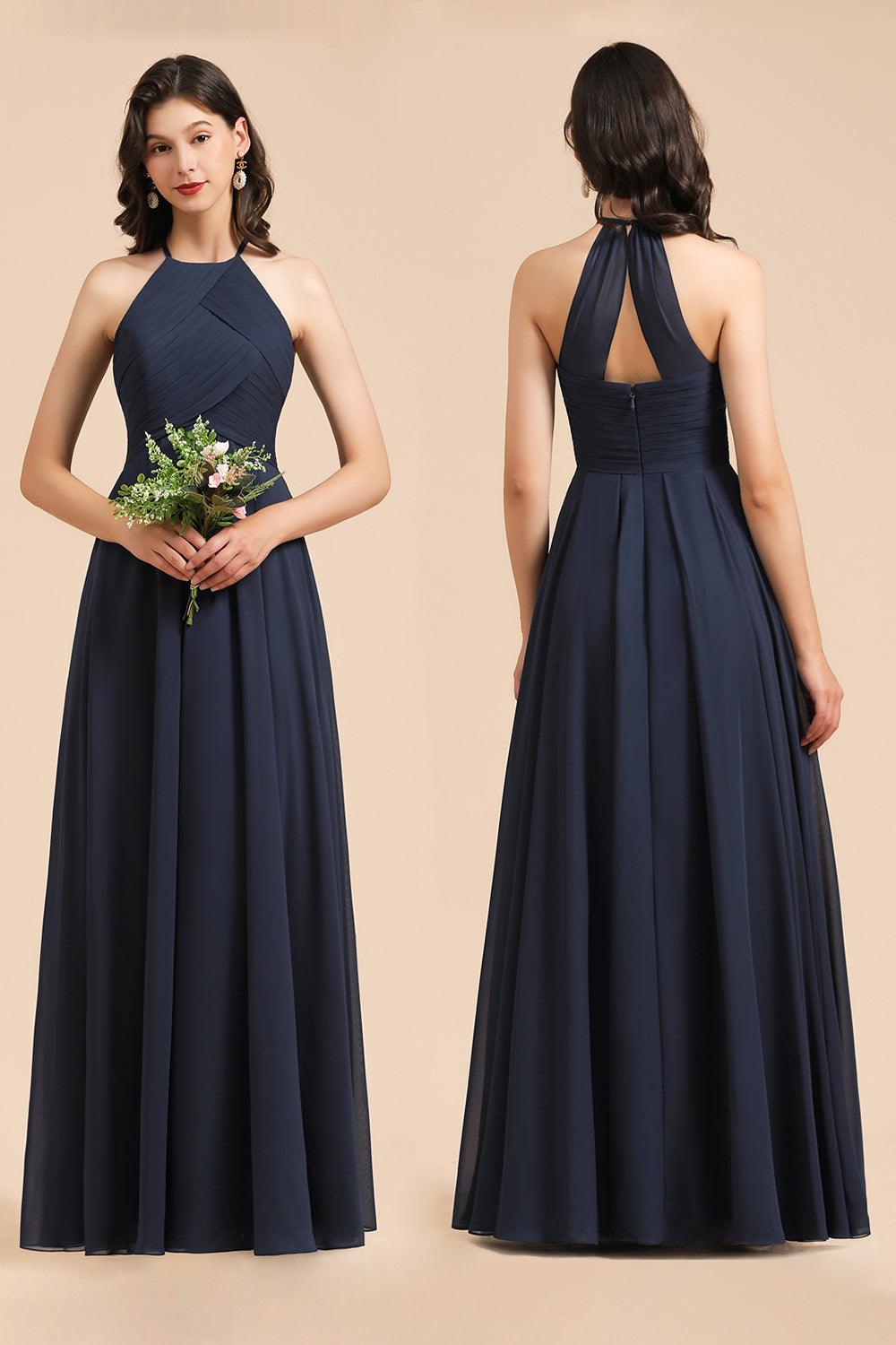 Elegant A-line Sleeveless V-Neck Ruffle Chiffon Lace Bridesmaid Dresses