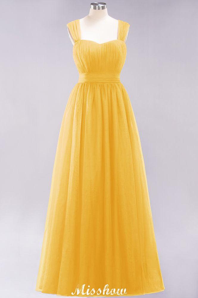 Elegant aline Sleeveless Tulle Evening Maxi Gown Burgundy Straps Bridesmaid Dress