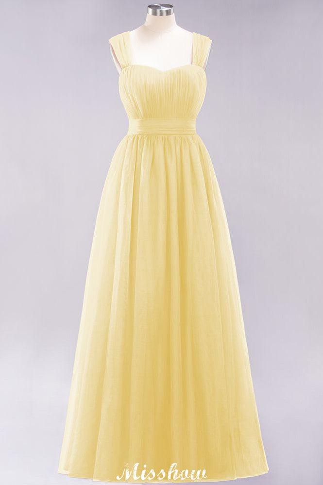 Elegant aline Sleeveless Tulle Evening Maxi Gown Burgundy Straps Bridesmaid Dress