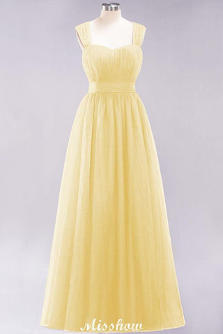 Elegant aline Sleeveless Tulle Evening Maxi Gown Burgundy Straps Bridesmaid Dress