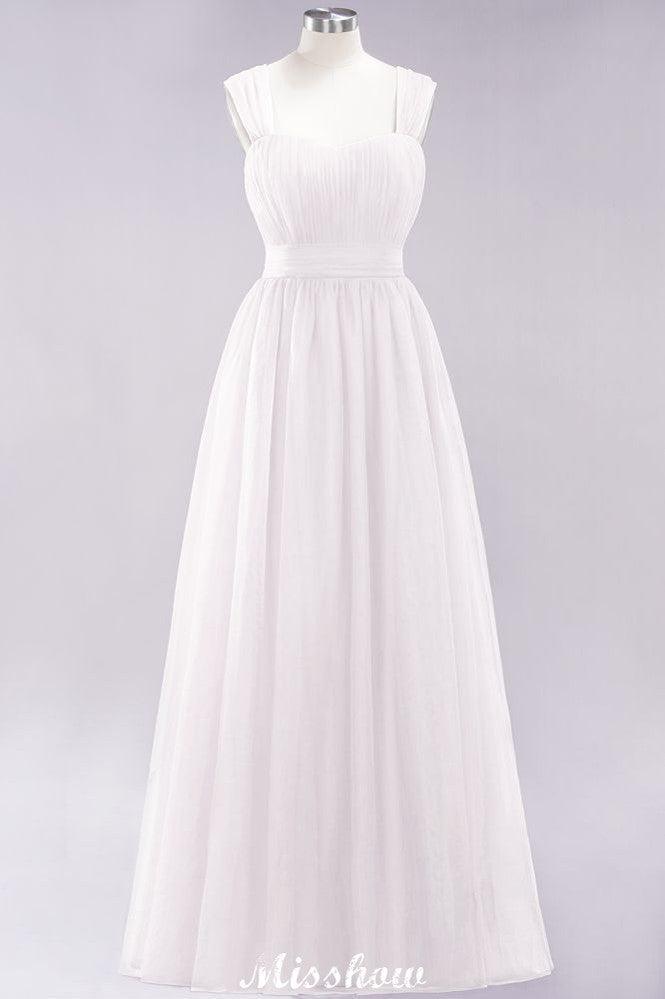 Elegant aline Sleeveless Tulle Evening Maxi Gown Burgundy Straps Bridesmaid Dress