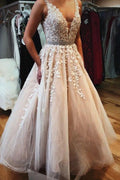 Abito da Ballo Elegante in Tulle con Perline e Appliques  Abiti da Ballo Formali con Applique  PM246