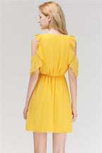 Elegant Jewel Mini Daily Casual Dresses Simple Tulle Sleeveless Evening Dresses