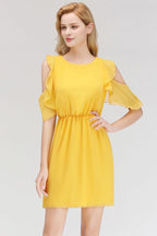 Elegant Jewel Mini Daily Casual Dresses Simple Tulle Sleeveless Evening Dresses