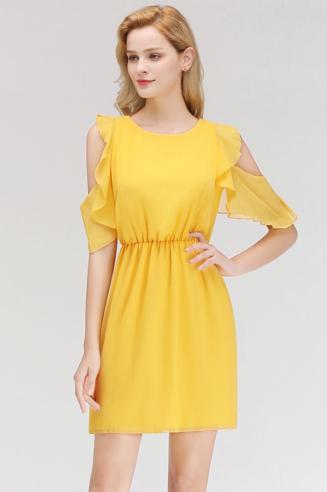 Elegante Juwel Mini Tägliche Freizeitkleider Einfache Tüll Ärmellose Abendkleider