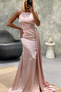 Robe de bal formelle longue et élégante en satin de perle sirène