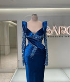 Elegant Long Sleeves Sweetheart Mermaid Formal Prom Dress