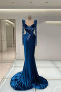 Vestido de Gala Elegante de Larga Duración con Escote Corazón y Cola de Sirena