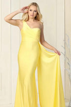 Elegant Mermaid Long One Shoulder Evening Dress with Ruffles
