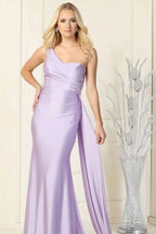 Elegant Mermaid Long One Shoulder Evening Dress with Ruffles
