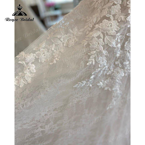 Elegante Robe Chic Boho Spitze Brautkleid 2025 V hals Frauen EINE Linie Tüll Braut Kleider Spitze Bidice Vestidos de Novia Backless 
