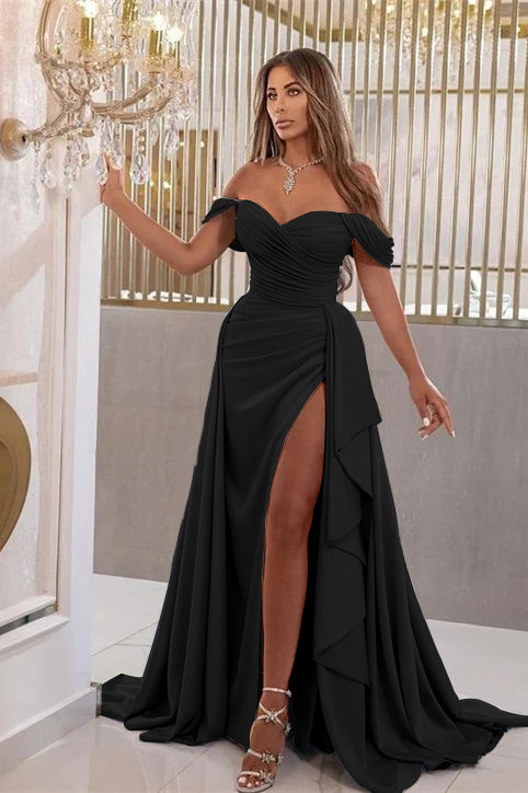 Elegante vestido de noite comprido azul royal com decote em V e decote em V, estilo sereia e racha