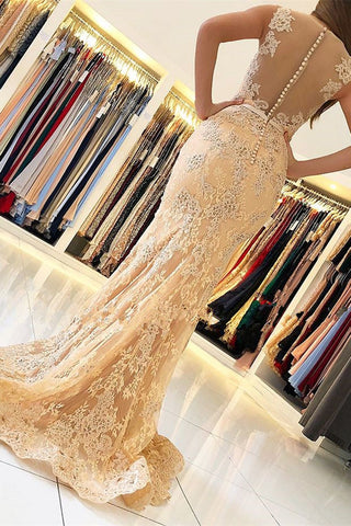 Elegant Sleeveless V-Neck Mermaid Evening Dress with Lace Appliques