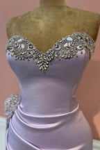 Elegant Long Mermaid Beads Sweetheart Prom Dress with Side Slit