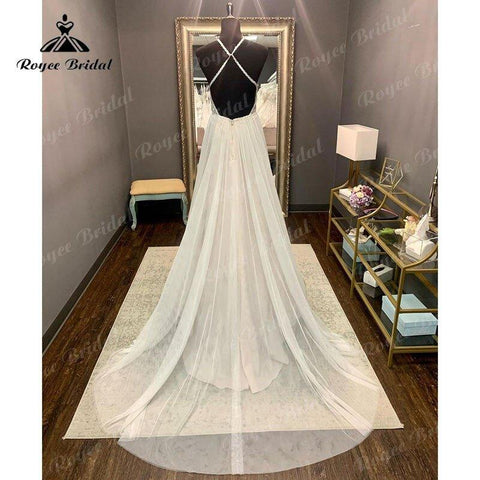Elgant Hochzeitskleid Boho A-Linie Neckholder Rückenfrei Spitzenmieder Tüll Offener Rücken Brautkleid Brautkleid Vestidos De Noiva 2025