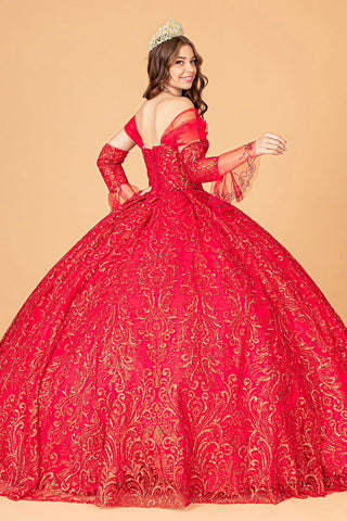 Verziertes schulterfreies Ballkleid von Elizabeth K GL3073
