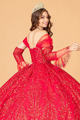 Verziertes schulterfreies Ballkleid von Elizabeth K GL3073