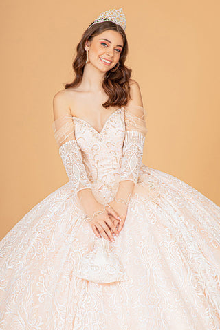 Verziertes schulterfreies Ballkleid von Elizabeth K GL3073