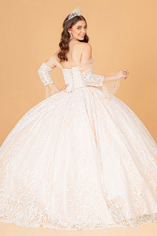 Verziertes schulterfreies Ballkleid von Elizabeth K GL3073