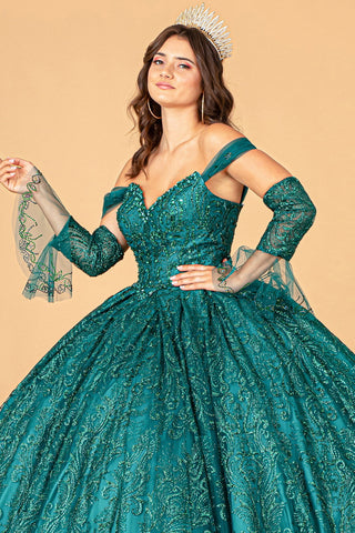 Verziertes schulterfreies Ballkleid von Elizabeth K GL3073