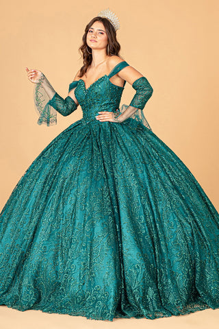 Verziertes schulterfreies Ballkleid von Elizabeth K GL3073