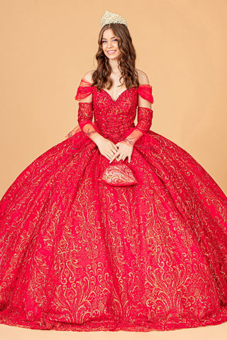 Verziertes schulterfreies Ballkleid von Elizabeth K GL3073