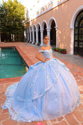 Verziertes schulterfreies Quinceanera-Kleid von Amarra 54305