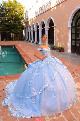 Verziertes schulterfreies Quinceanera-Kleid von Amarra 54305