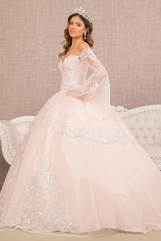 Ballkleid mit bestickten Glockenärmeln von Elizabeth K GL3109