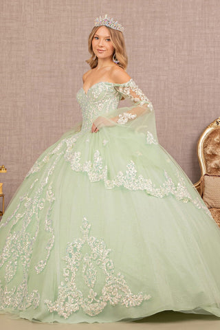 Ballkleid mit bestickten Glockenärmeln von Elizabeth K GL3109