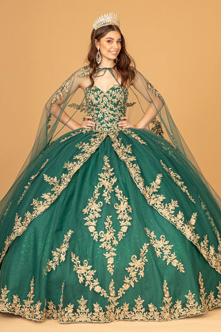 Ballkleid mit besticktem Cape von Elizabeth K GL3016