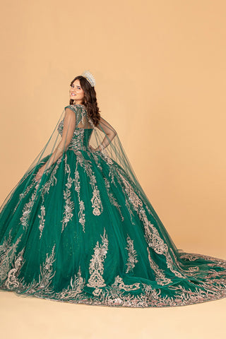 Ballkleid mit besticktem Cape von Elizabeth K GL3076