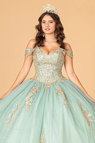 Besticktes Ballkleid mit kalten Schultern von Elizabeth K GL3100