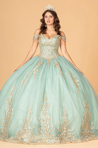 Besticktes Ballkleid mit kalten Schultern von Elizabeth K GL3100