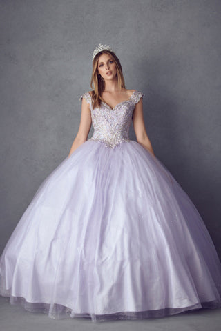 Besticktes Ballkleid mit kalten Schultern von Juliet 1430