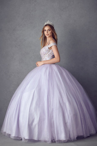 Besticktes Ballkleid mit kalten Schultern von Juliet 1430