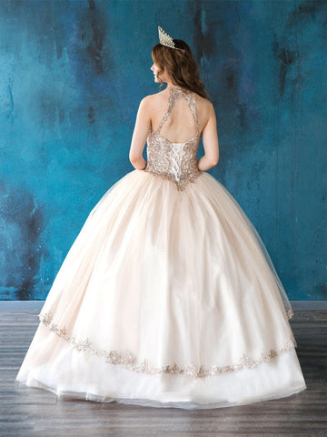 Besticktes Neckholder-Quinceanera-Kleid von Calla SYL19016