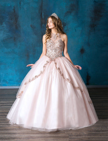 Besticktes Neckholder-Quinceanera-Kleid von Calla SYL19016