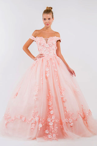 Besticktes schulterfreies Ballkleid von Elizabeth K GL1958