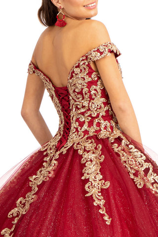 Besticktes schulterfreies Ballkleid von Elizabeth K GL1972