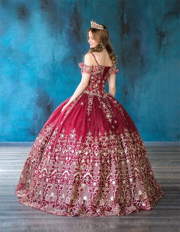Besticktes schulterfreies Quinceanera-Kleid von Calla KY75110