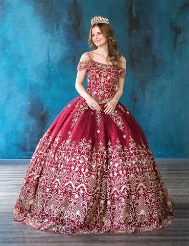 Besticktes schulterfreies Quinceanera-Kleid von Calla KY75110