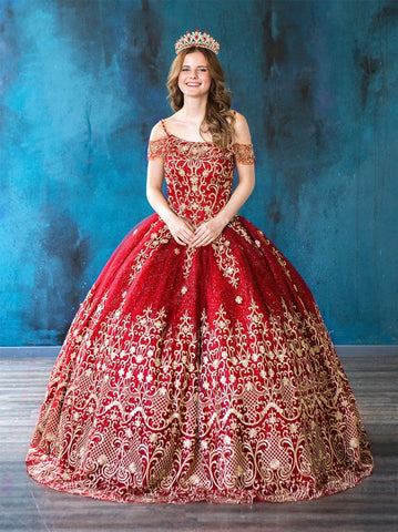 Besticktes schulterfreies Quinceanera-Kleid von Calla KY75110