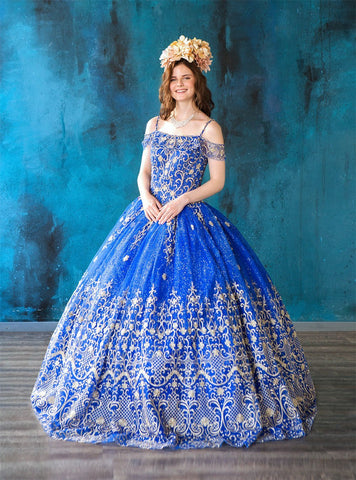 Besticktes schulterfreies Quinceanera-Kleid von Calla KY75110