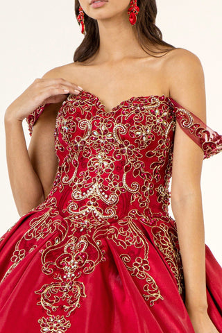 Besticktes Satin-Ballkleid von Elizabeth K GL1930