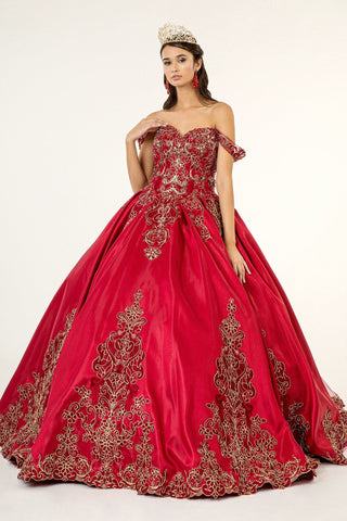 Besticktes Satin-Ballkleid von Elizabeth K GL1930