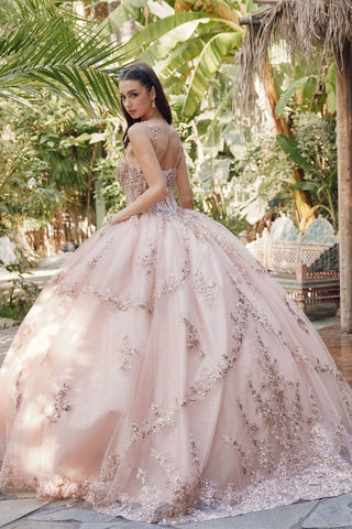 Besticktes ärmelloses Korsett-Ballkleid von Juliet JT1450J