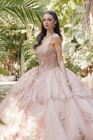 Besticktes ärmelloses Korsett-Ballkleid von Juliet JT1450J