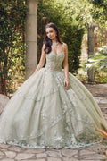 Abito da Ballo Corsetto Senza Maniche Ricamato di Juliet JT1450J