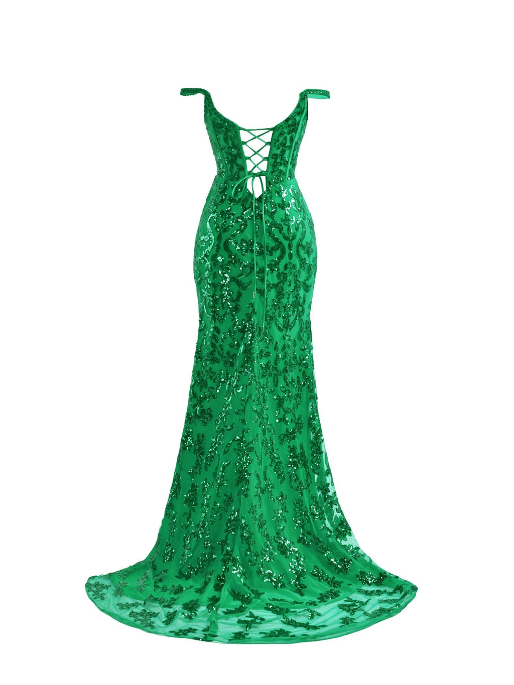 Erryn | Green Sheath Sequins Long Prom Dress with Slit